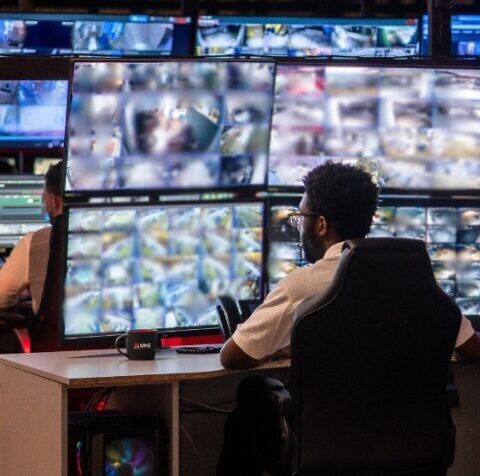 Remote Guarding Provider evaluating security footage in real-time